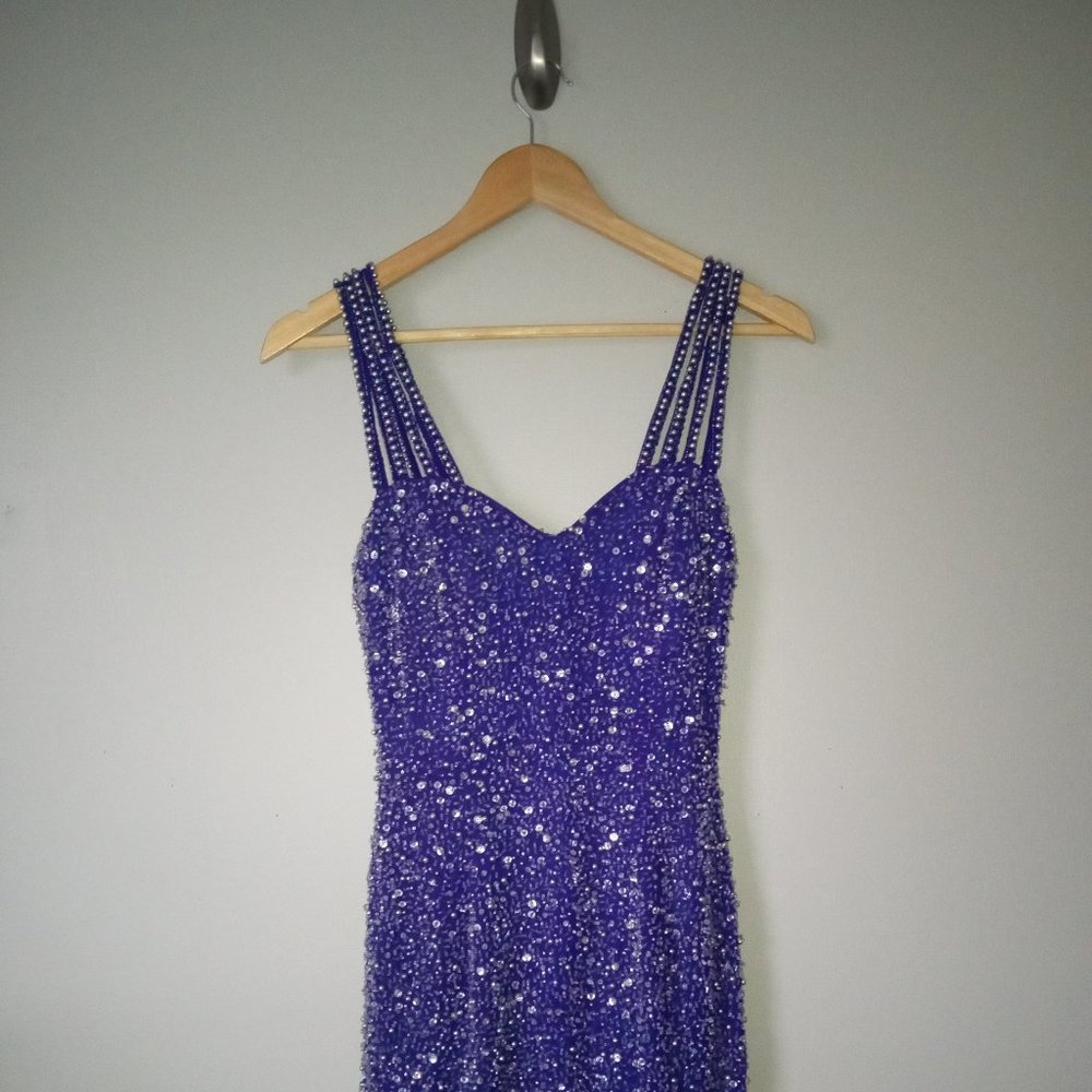 SHOMAX Vintage Kentucky Blue Sequin Mini Dress / Prom
